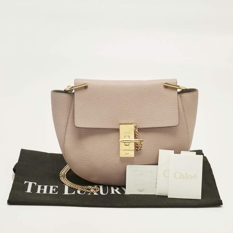 Pre Owned Chloe Pink Leather Medium Drew Shoulder Bag