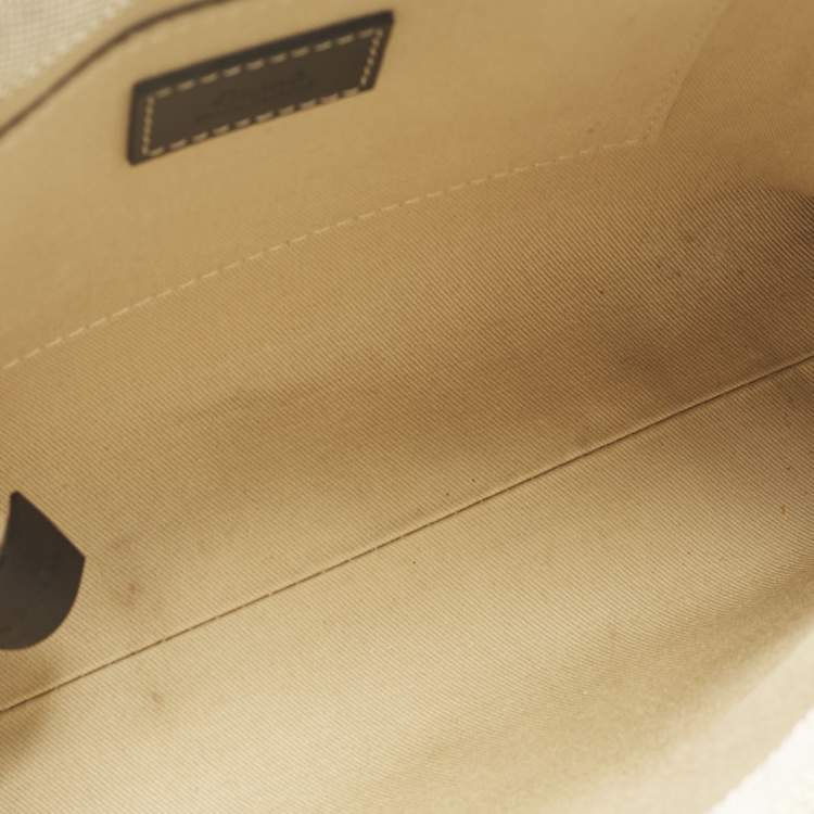 Pre Owned Chloé Beige/Black Canvas and Leather Small Woody Tote