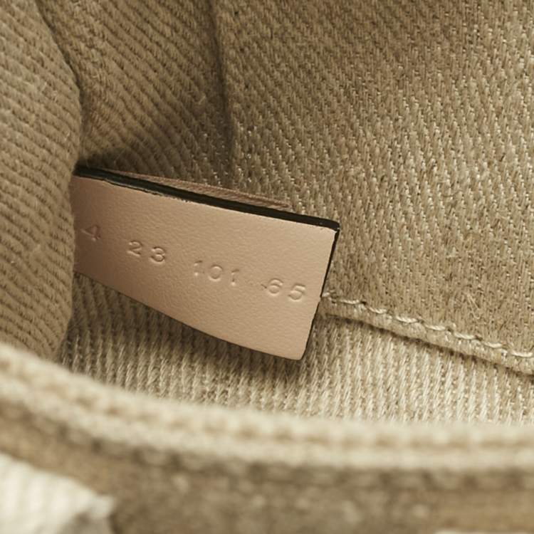 Pre Owned Chloé Pink/Beige Canvas and Leather Mini Woody Tote