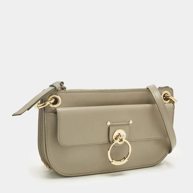 Pre Owned Chloe Beige Leather Tess Crossbody Bag