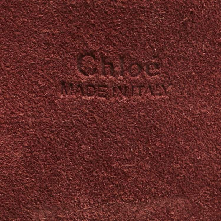 Pre Owned Chloé Burgundy Suede and Leather Small Drew Shoulder Bag