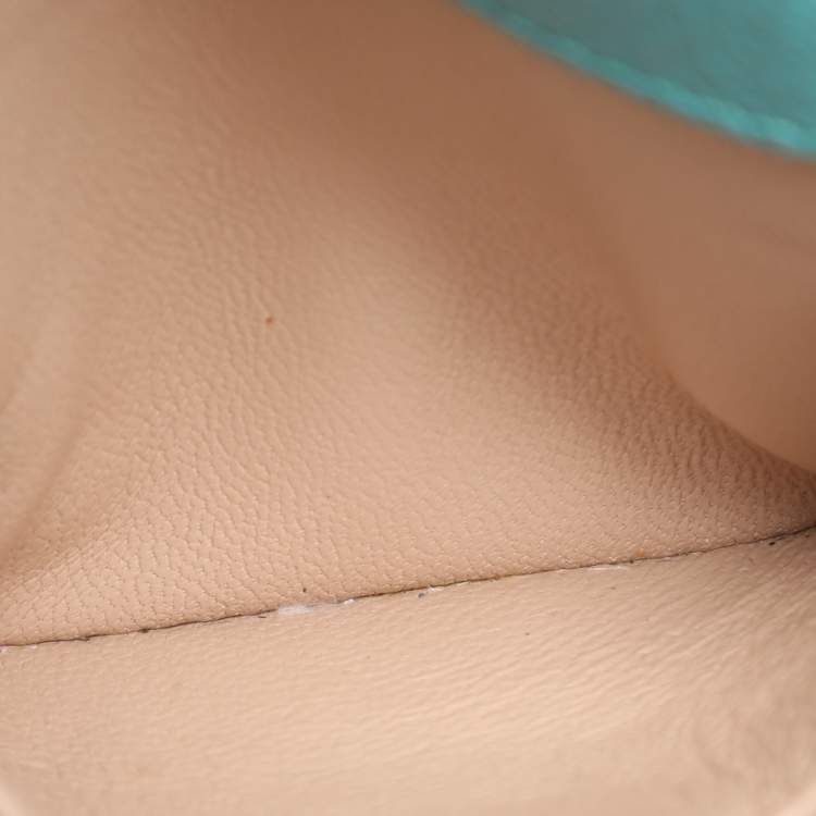 Pre Owned Chloe Turquoise Leather Mini Elsie Crossbody Bag