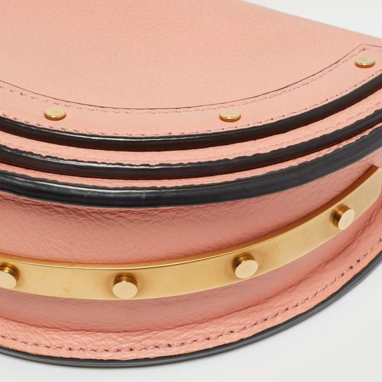 Pre Owned Chloé Peach Leather Nile Bracelet Minaudiere Crossbody Bag