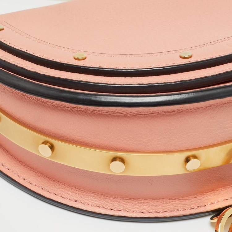 Pre Owned Chloé Peach Leather Nile Bracelet Minaudiere Crossbody Bag