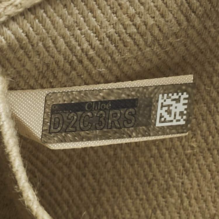 Pre Owned Chloe White/Beige Canvas Mini Woody Tote