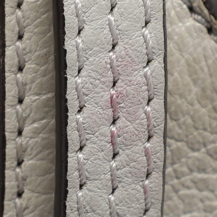 Pre Owned Chloe Grey Leather and Suede Small Pixie Round Crossbody Bag