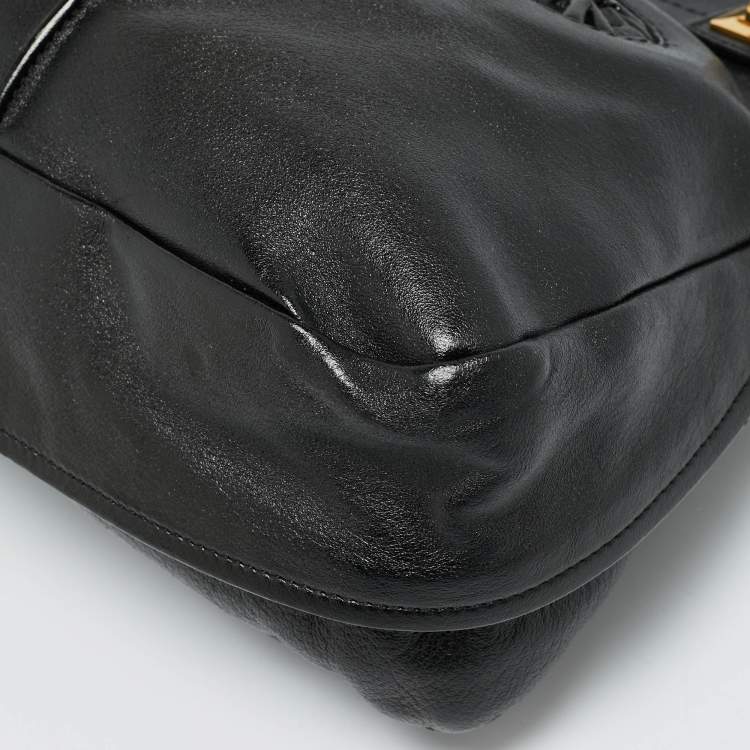 مملوكة مسبقًا Chloe Black Leather Margaret Shoulder Bag
