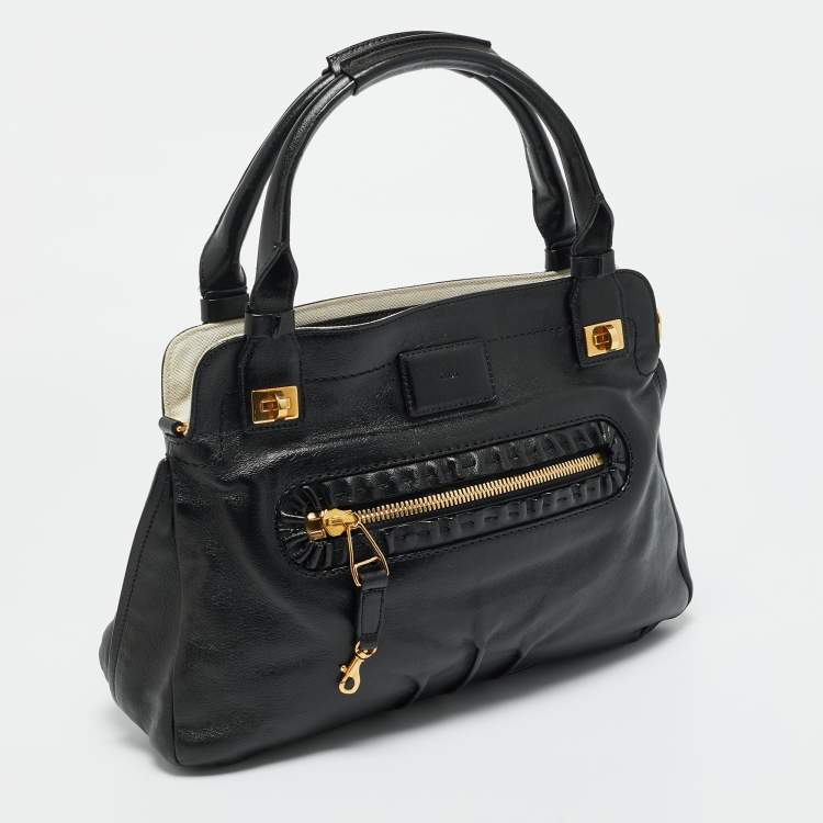 مملوكة مسبقًا Chloe Black Leather Margaret Shoulder Bag
