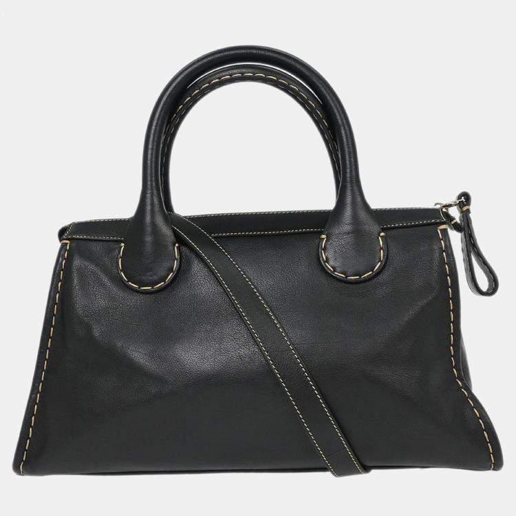 Pre Owned Chloe Black Edith 2way Handbag