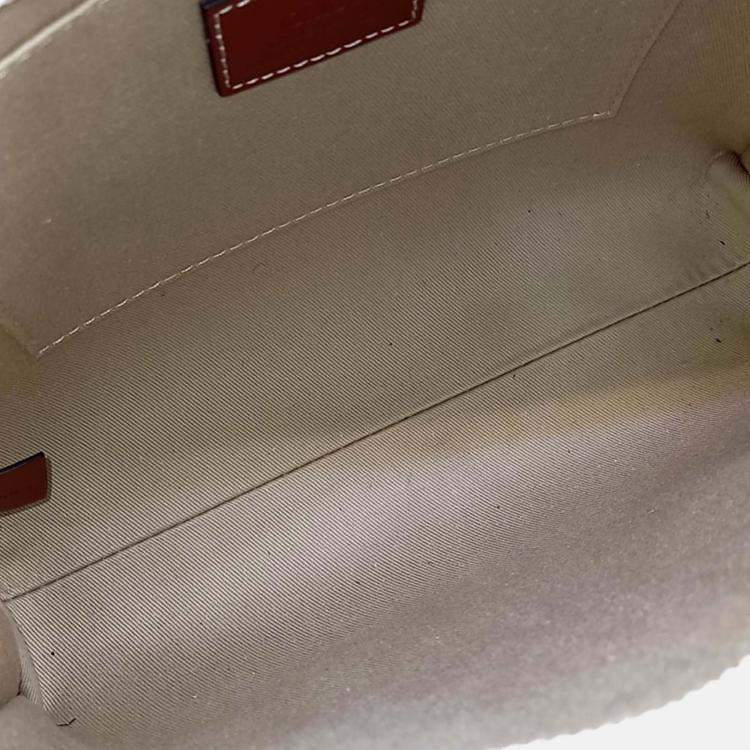 Pre Owned Chloe Beige Brown Fabric and Leather Woody Bag Small