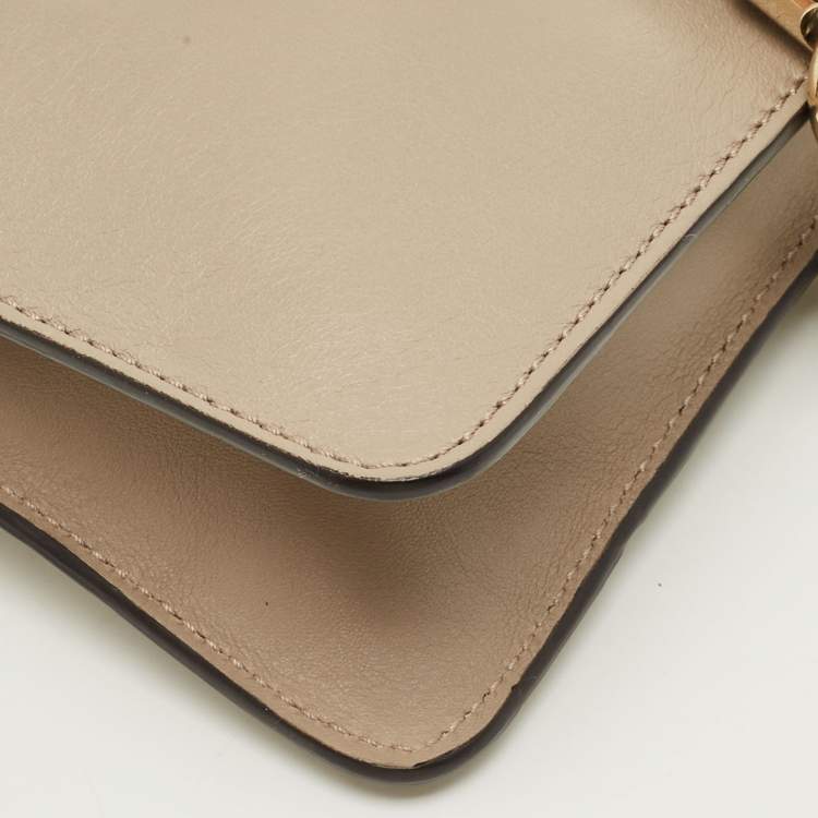 Pre Owned Chloe Beige Leather and Suede Mini Faye Crossbody Bag