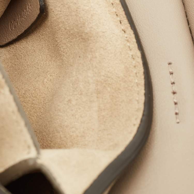 Pre Owned Chloe Beige Leather and Suede Mini Faye Crossbody Bag