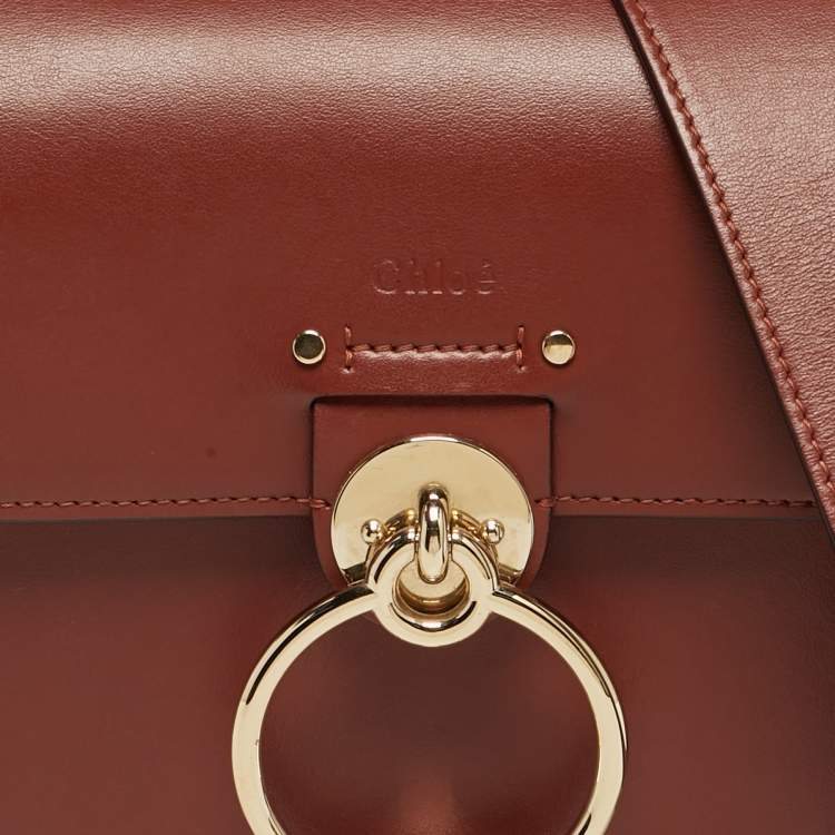 Pre Owned Chloe Tess Small Brown Leather and Suede Shoulder Bag