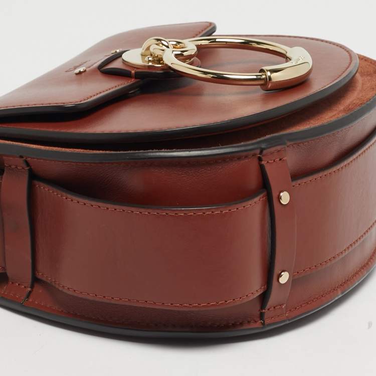 Pre Owned Chloe Tess Small Brown Leather and Suede Shoulder Bag