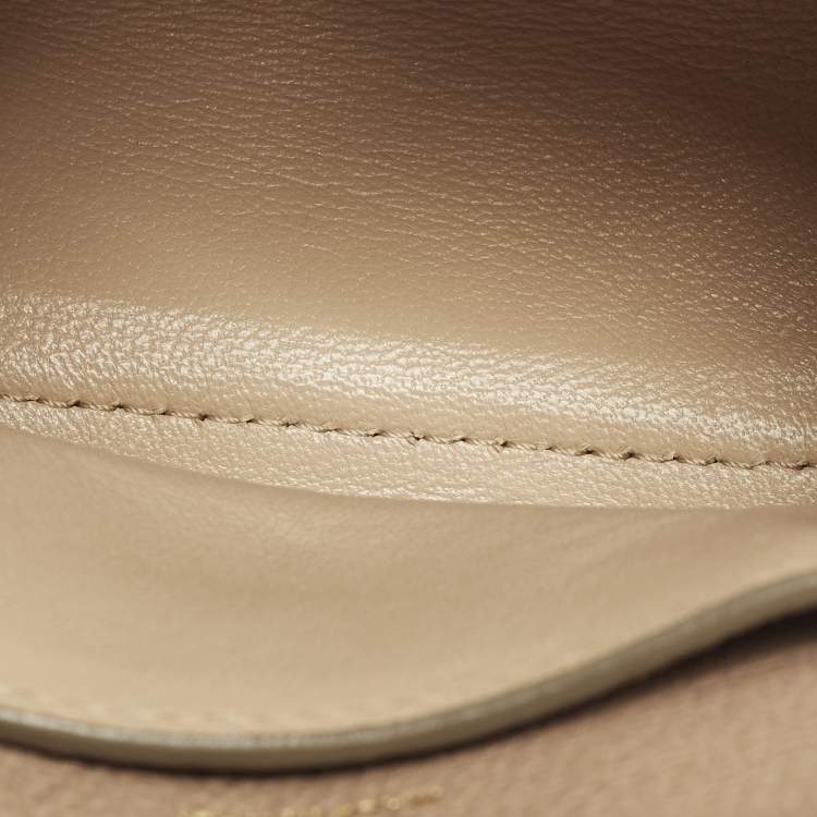 Pre Owned Chloe Clare Mini Beige/Brown Leather Crossbody Bag