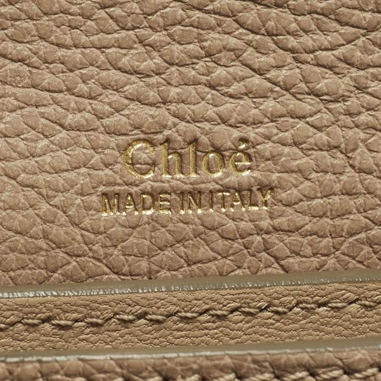Pre Owned Chloe Clare Mini Beige/Brown Leather Crossbody Bag
