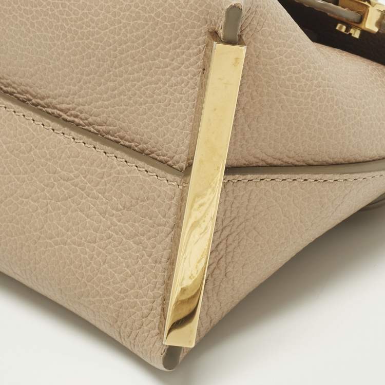 Pre Owned Chloe Clare Mini Beige/Brown Leather Crossbody Bag