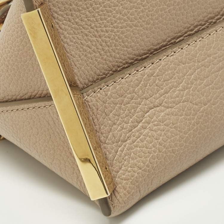 Pre Owned Chloe Clare Mini Beige/Brown Leather Crossbody Bag