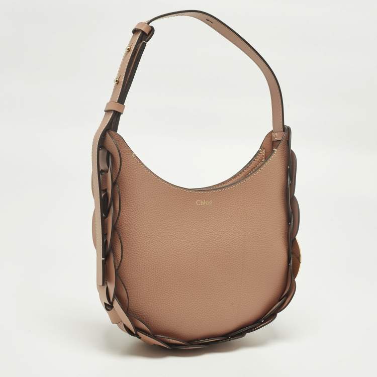 Pre Owned Chloe Darryl Small Peach Leather Hobo