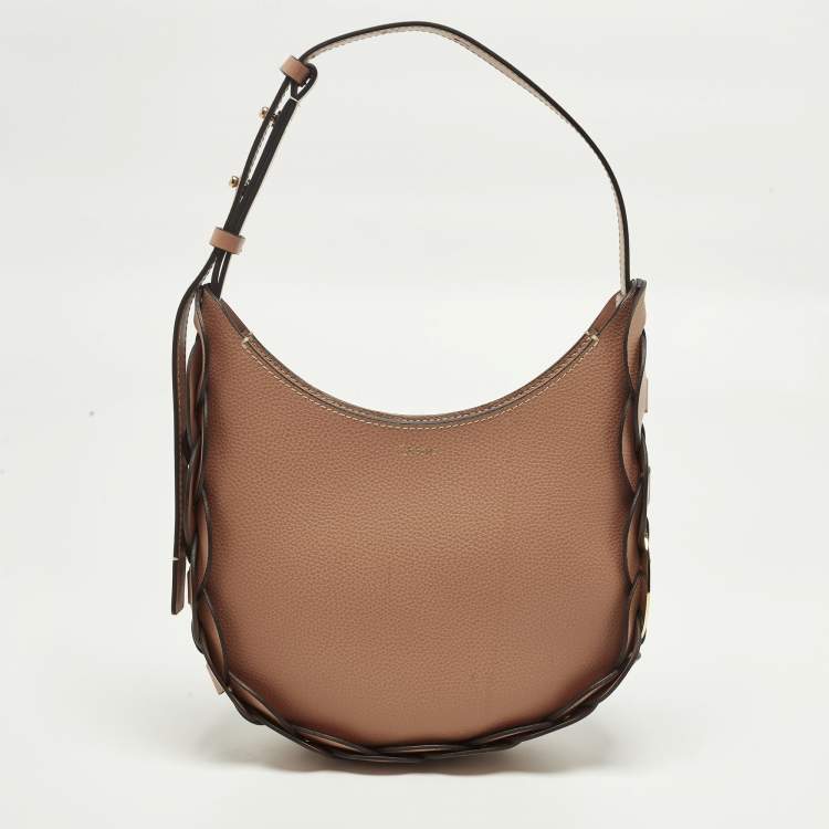 Pre Owned Chloe Darryl Small Peach Leather Hobo