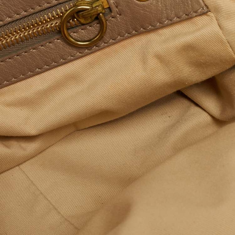 Pre Owned Chloe Bay Off White Leather Satchel