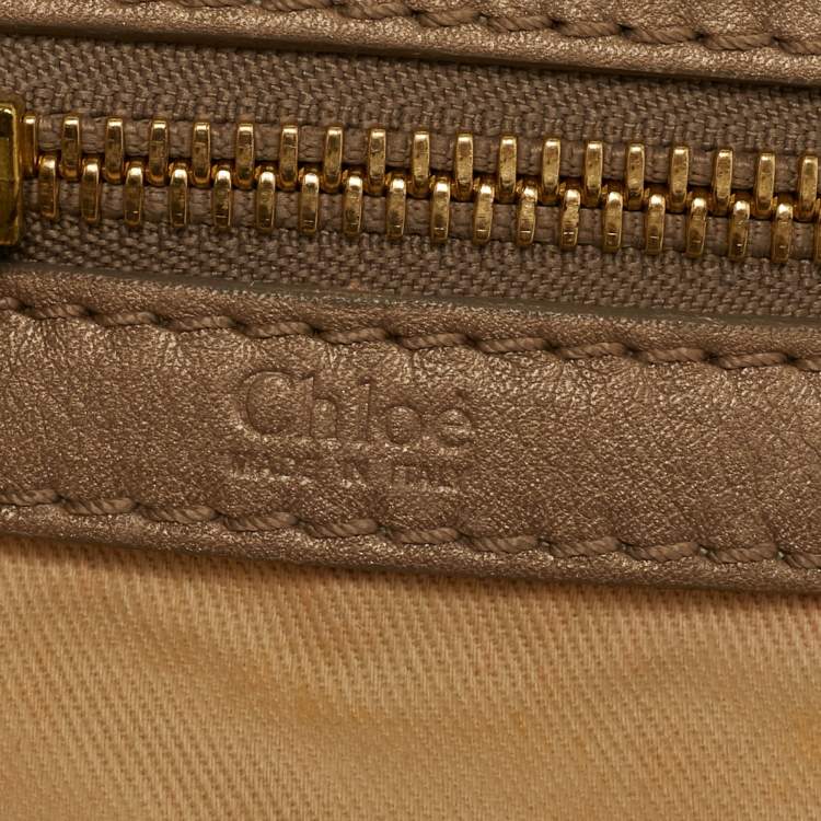 Pre Owned Chloe Bay Off White Leather Satchel