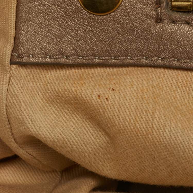 Pre Owned Chloe Bay Off White Leather Satchel