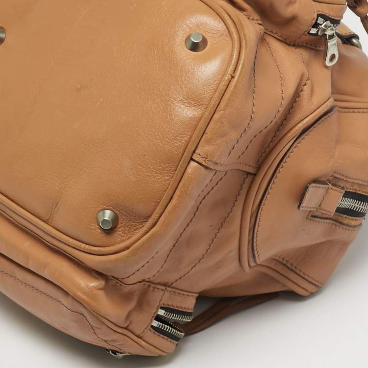 Pre Owned Chloe Betty Tan Leather Zip Satchel