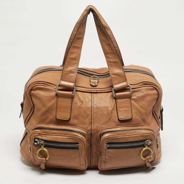 Pre Owned Chloe Betty Tan Leather Zip Satchel