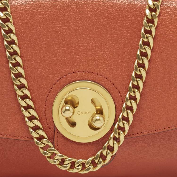 Pre Owned Chloe Mily Orange Leather and Suede Shoulder Bag