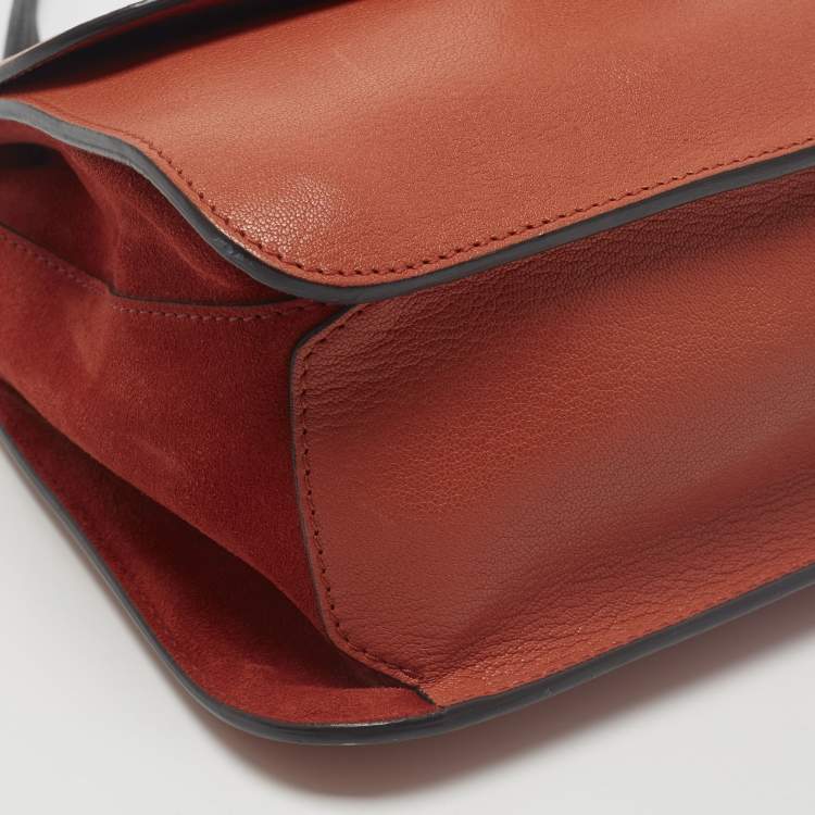 Pre Owned Chloe Mily Orange Leather and Suede Shoulder Bag