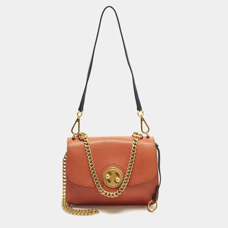 Pre Owned Chloe Mily Orange Leather and Suede Shoulder Bag