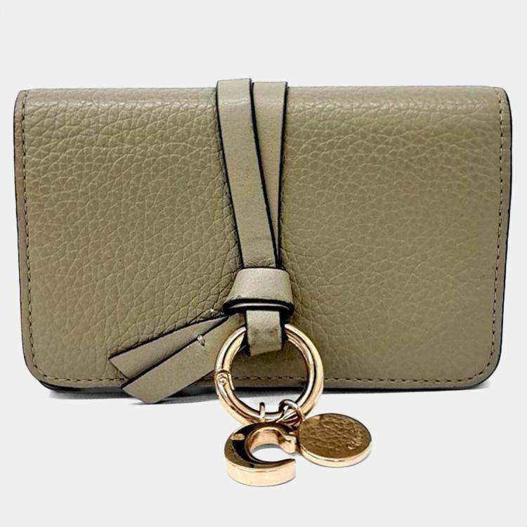 Pre Owned Chloe Green Leather card wallet