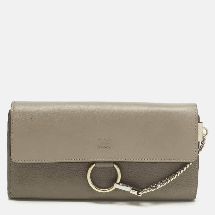 Pre Owned Chloe Faye Grey Leather Continental Wallet
