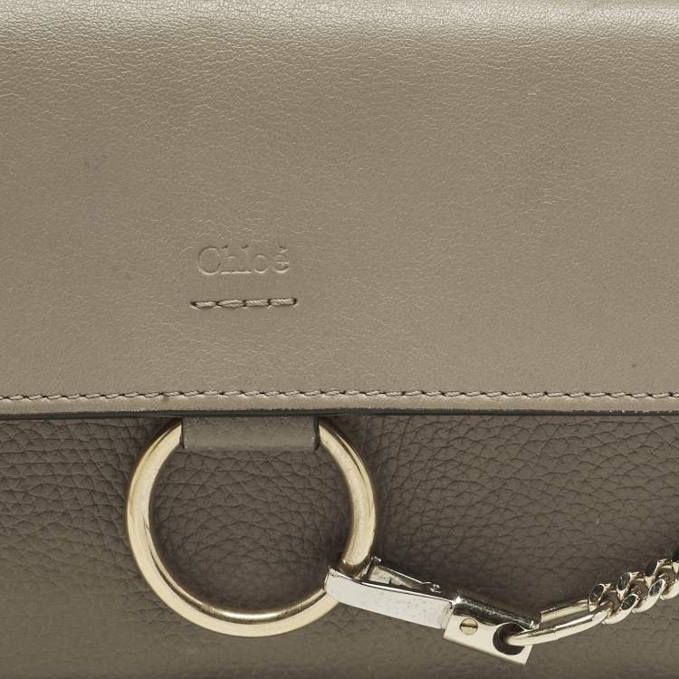 Pre Owned Chloe Faye Grey Leather Continental Wallet