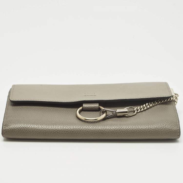 Pre Owned Chloe Faye Grey Leather Continental Wallet