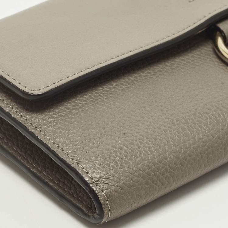 Pre Owned Chloe Faye Grey Leather Continental Wallet