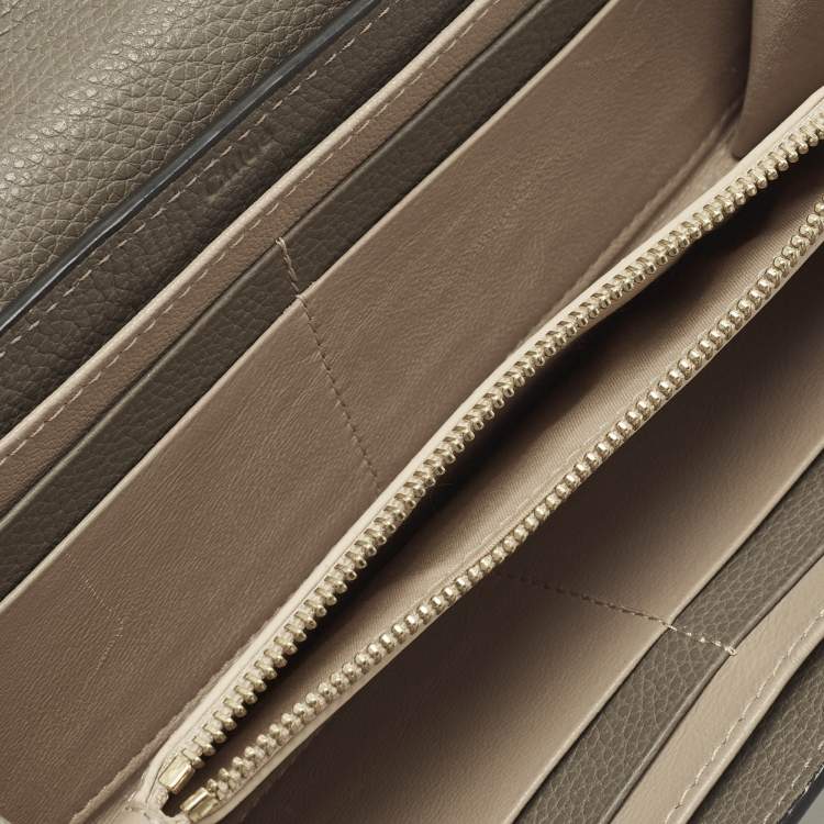 Pre Owned Chloe Faye Grey Leather Continental Wallet