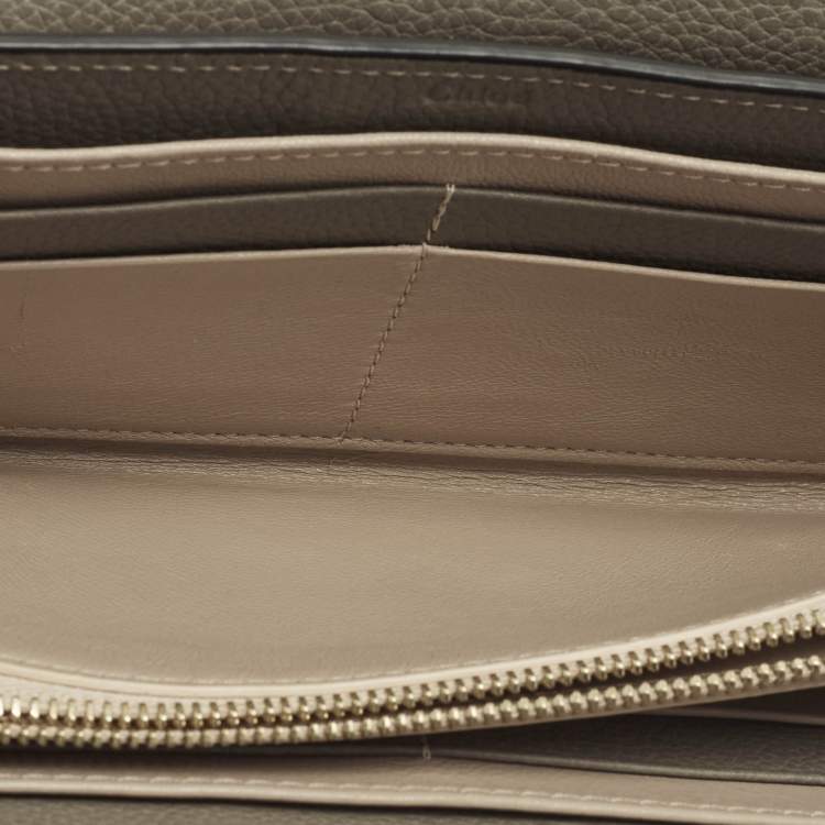 Pre Owned Chloe Faye Grey Leather Continental Wallet