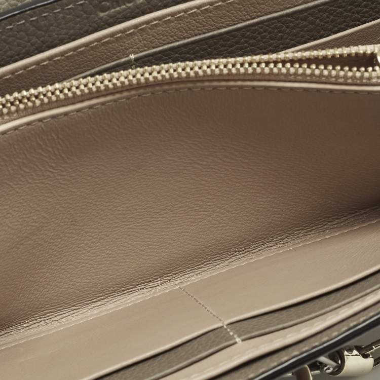 Pre Owned Chloe Faye Grey Leather Continental Wallet