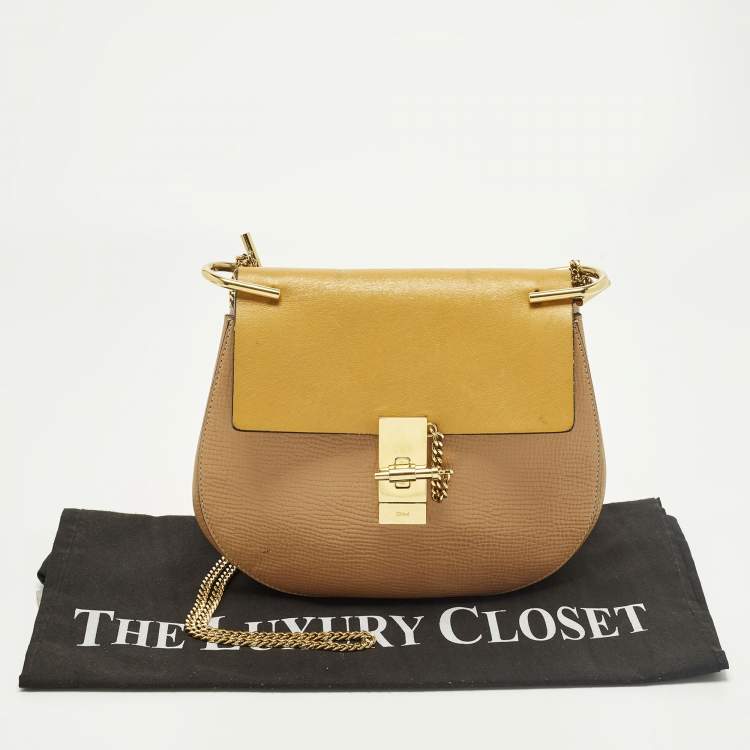 Pre Owned Chloe Drew Medium Brown/Yellow Leather Shoulder Bag