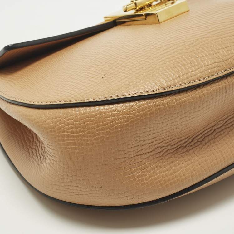 Pre Owned Chloe Drew Medium Brown/Yellow Leather Shoulder Bag