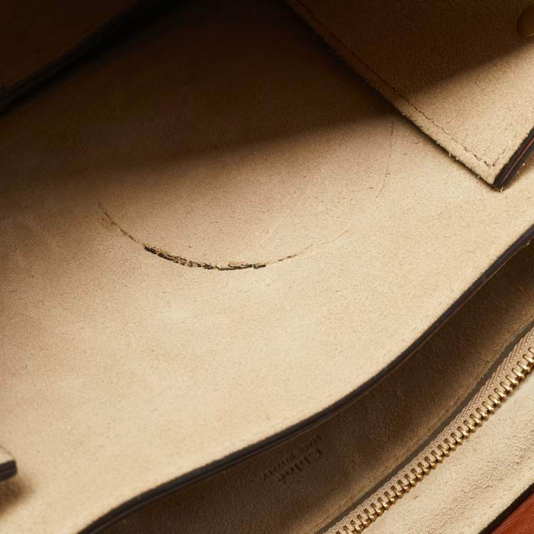 Pre Owned Chloe Faye Medium Brown/Beige Leather and Suede Shoulder Bag