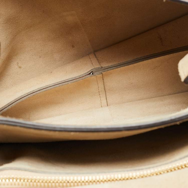 Pre Owned Chloe Faye Medium Brown/Beige Leather and Suede Shoulder Bag