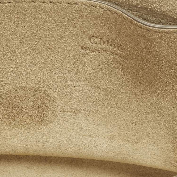 Pre Owned Chloe Faye Small Two Tone Beige Leather Shoulder Bag