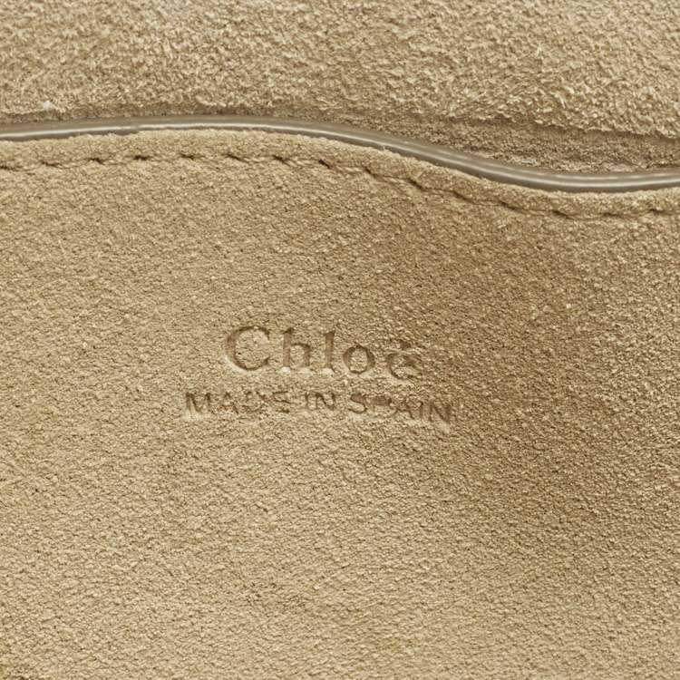 Pre Owned Chloe Faye Small Two Tone Beige Leather Shoulder Bag