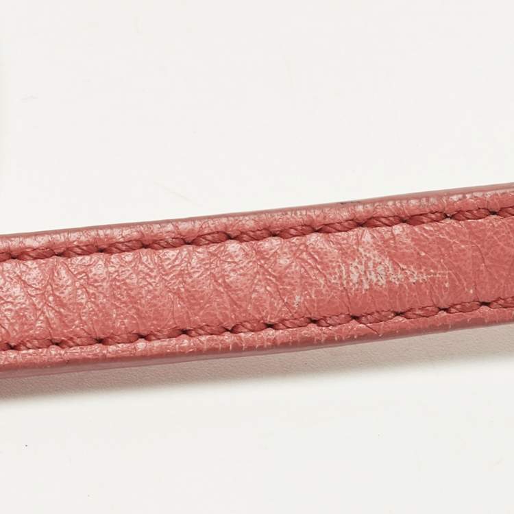 Pre Owned Chloe Lilli Coral Orange Leather Wallet On Strap