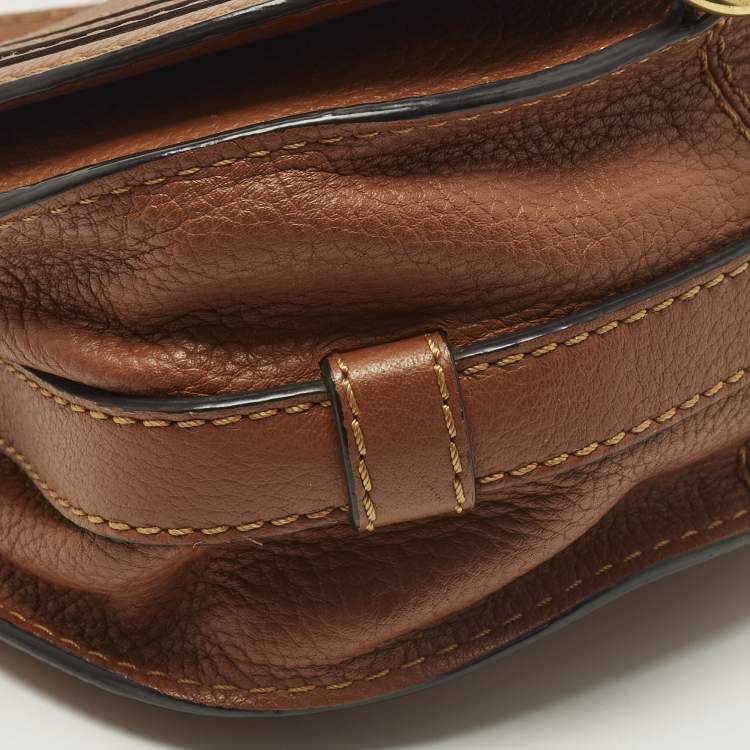 Pre Owned Chloe Marcie Small Brown Leather Shoulder Bag