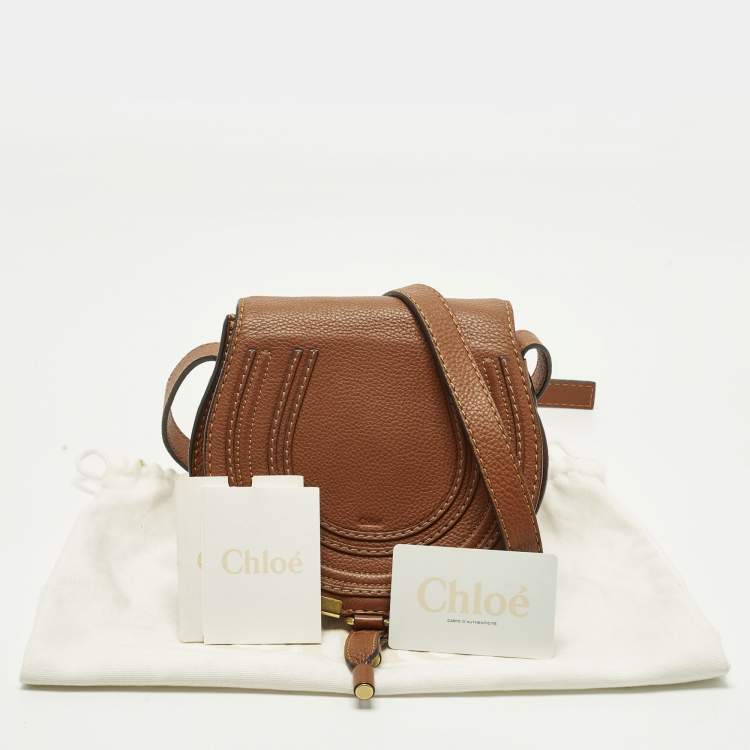 Pre Owned Chloe Marcie Small Brown Leather Shoulder Bag