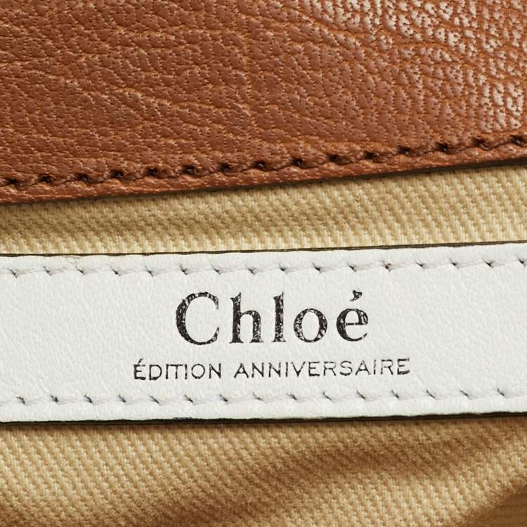 Pre Owned Chloe Silverado Brown/Beige Python and Leather Satchel